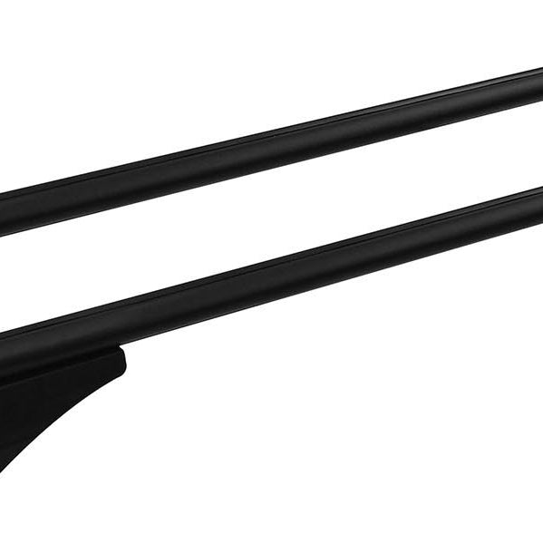 Dachbox schwarz VDP JUXT 600 großer Dachkoffer 600 Liter abschließbar + Alu-Relingträger Dachgepäckträger aufliegende Reling im Set kompatibel mit für Hyundai Tucson TL ab 2015